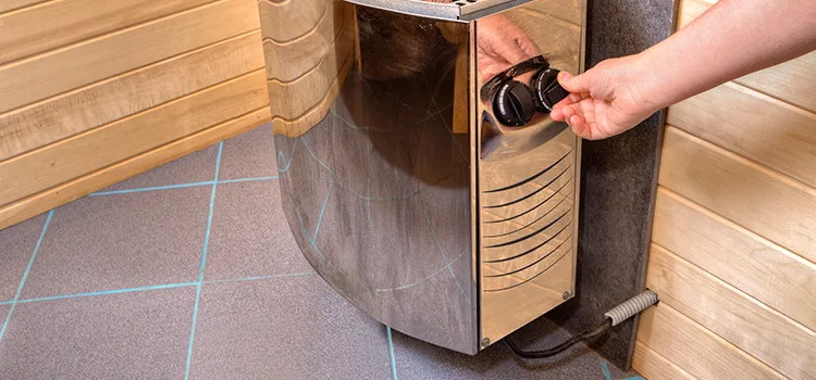 Floor-mounted sauna heater Installation in Barrie, Ontario