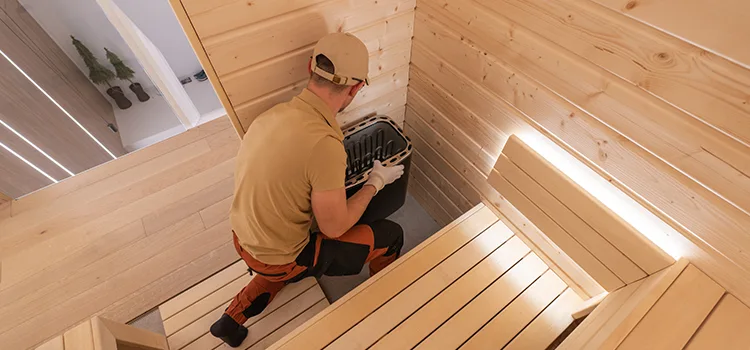 Finnish Sauna Ceiling Installation in Barrie, Ontario