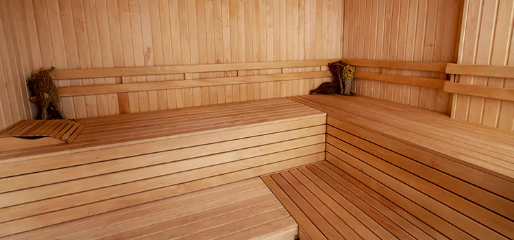 Spruce Wood Sauna Interior Construction in Barrie, Ontario
